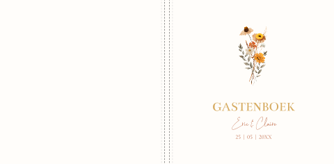 Gastenboek bruiloft bloemenboeket