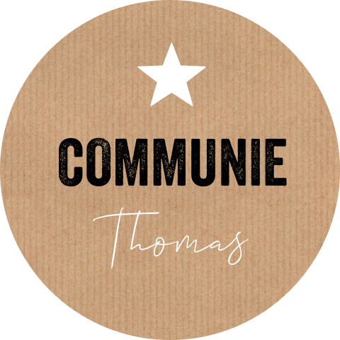 Sluitstickers communie kraft look ster | 25 stuks