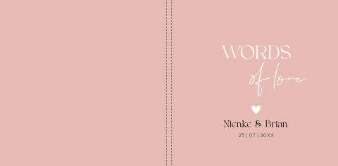 Gastenboek bruiloft roze words of love