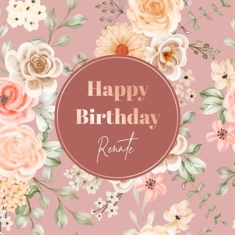 Verjaardagskaart vrouw roze bloemen rosegoudfolie