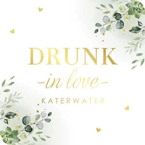 Sticker voor katerwater botanisch goudfolie | 12 stuks Ø5 cm