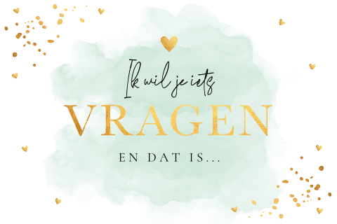 Getuige kaart ik wil je iets vragen groen waterverf goudlook