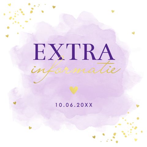 Extra kaartje paars waterverf goudfolie