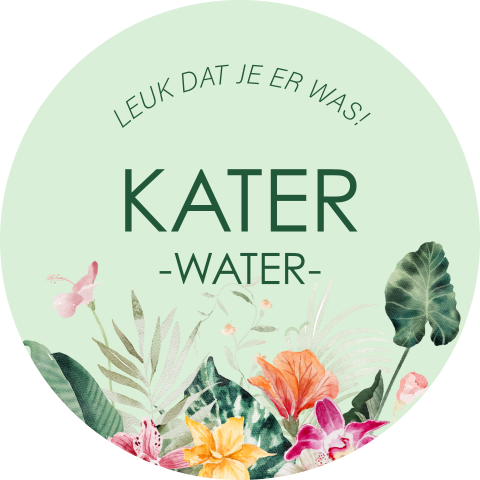 Sticker katerwater huwelijk tropisch bloemen | 12 stuks