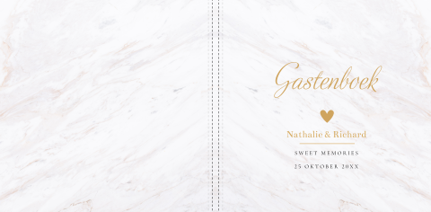Gastenboek bruiloft wit marmerlook