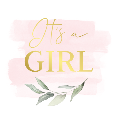 Sluitsticker watercolor roze girl goudfolie | 25 stuks