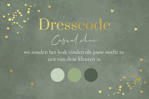 Dresscode huwelijk kleurenpalet groen goudfolie