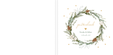 Gastenboek huwelijk wit kerstkrans