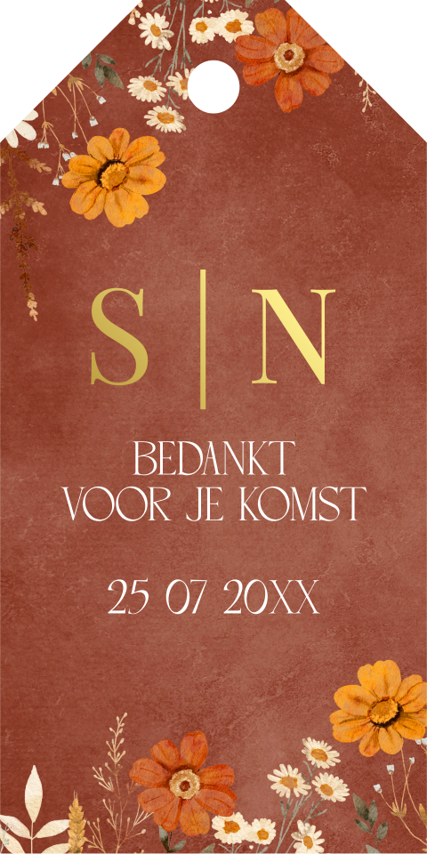 Labeltjes herfst bloemen |  16 stuks