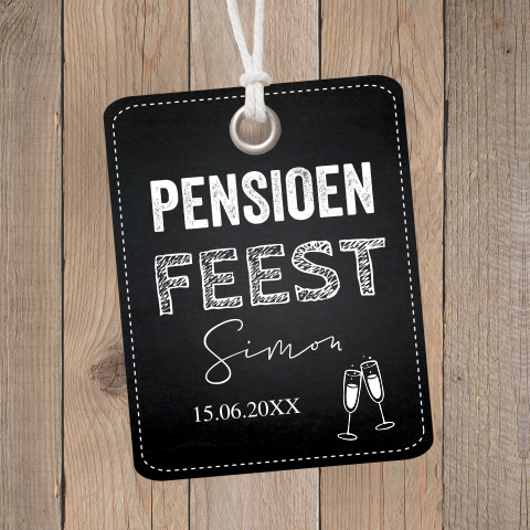 Pensioenkaart zwart label houtlook