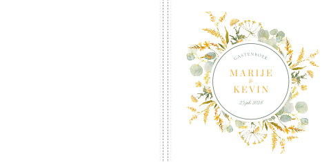 Gastenboek bruiloft gele veldbloemen