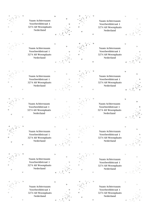 Adressticker spetters zilverfolie | 14 stuks 97X34 mm