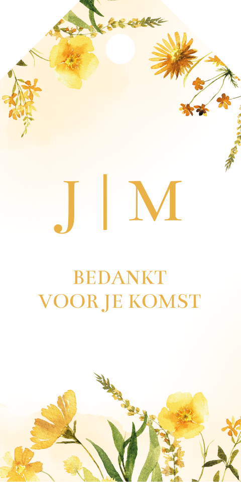 Labeltjes gele veldbloemen |  16 stuks