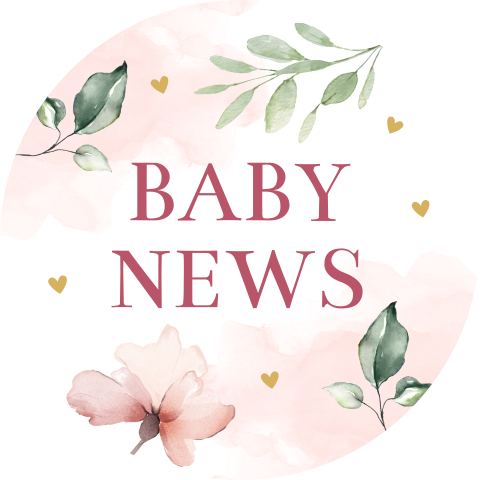 Sluitzegels roze bloemen baby news