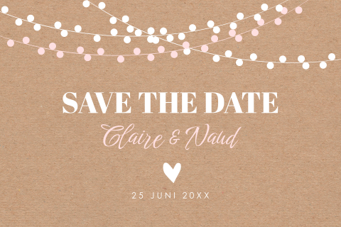 Save the Date kaart kraft look slingers