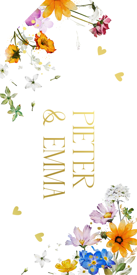 Labeltjes huwelijk zomerse bloemen |  18 stuks