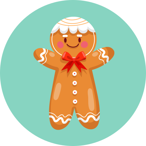 Kerst sluitstickers met kerstkoekje
