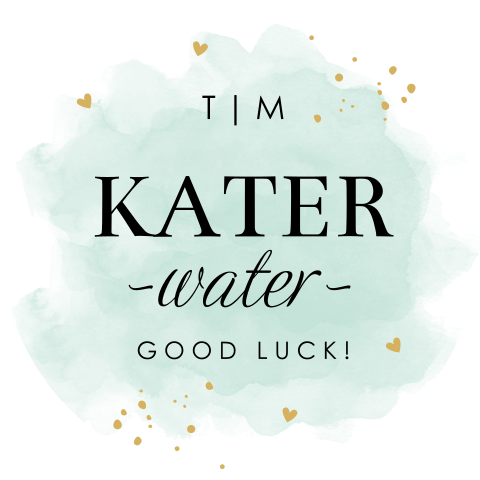 Sticker voor katerwater groen waterverf | 12 stuks