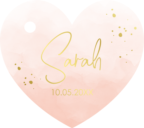 Label hartje goudfolie | 16 stuks