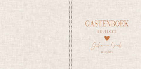 Gastenboek bruiloft linnen look