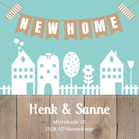 Verhuiskaart huisjes slinger