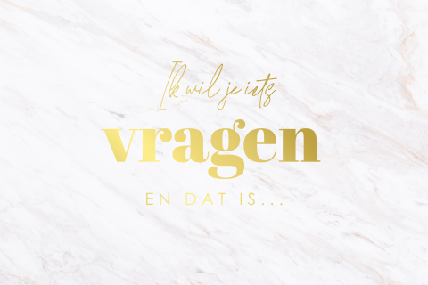 Getuige kaart ik wil je iets vragen wit marmerlook goudfolie