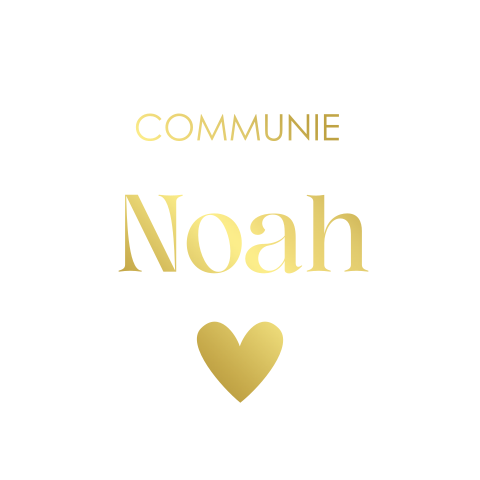 Sluitstickers communie wit hartje goudfolie | 25 stuks