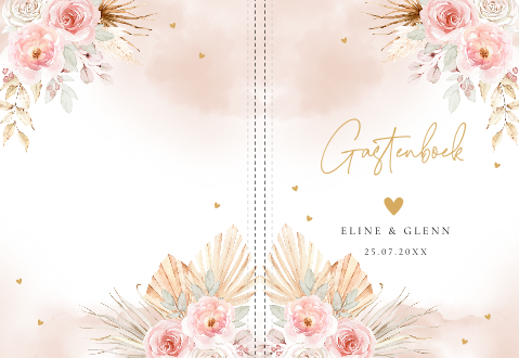 Gastenboek bruiloft bohemian bloemen