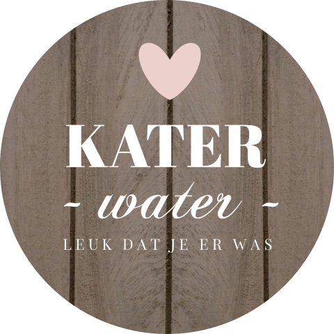 Sticker voor katerwater rustiek houtlook hartje | 12 stuks