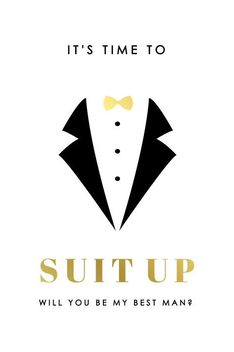 Getuige kaartje met smoking It s time to suite up