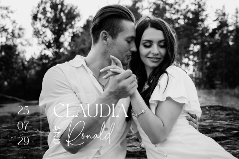 Save the Date kaart zwart wit foto