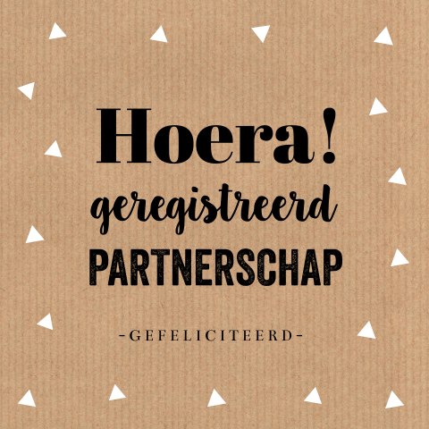 Felicitatie geregistreerd partnerschap kaart bruin kraftlook