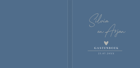 Gastenboek huwelijk lichtblauw modern typografie