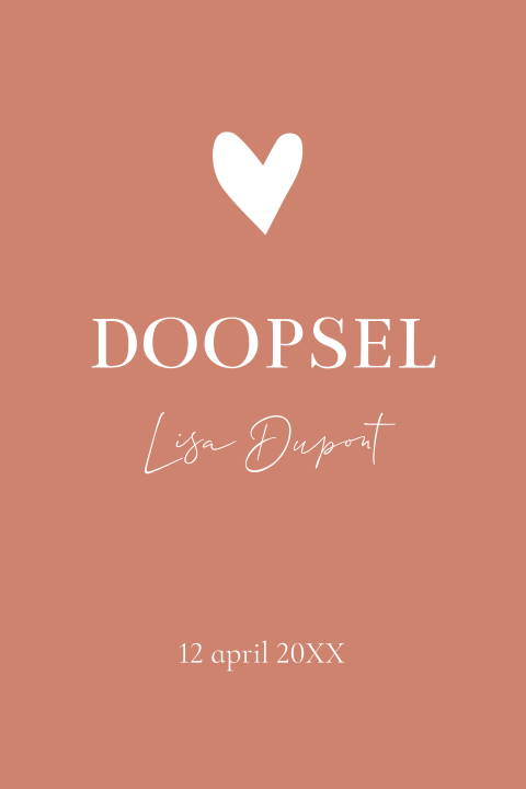 Doopkaart meisje terraroze hartje