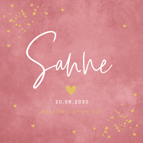 Canvas babykamer meisje roze hartjes