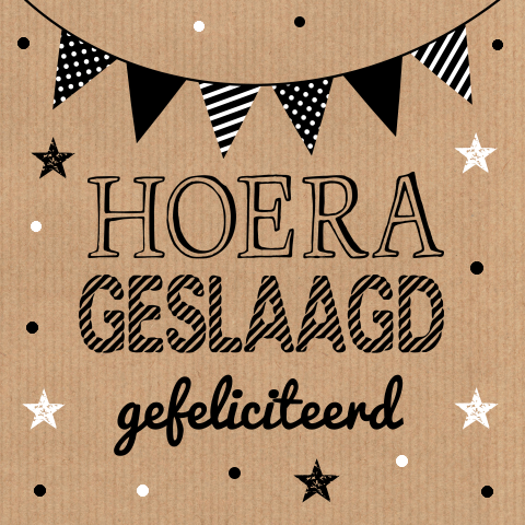 Felicitatie kaart geslaagd kraft look slinger