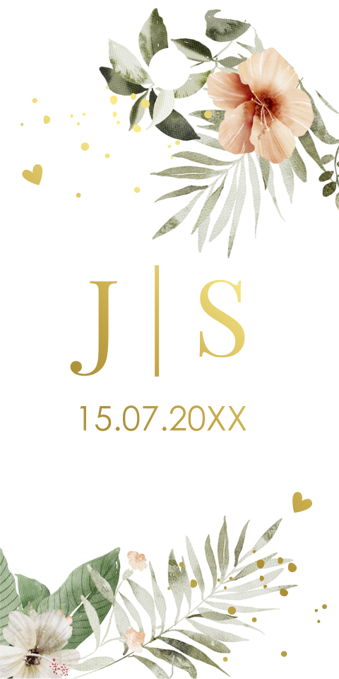 Label tropische bladeren16 stuks