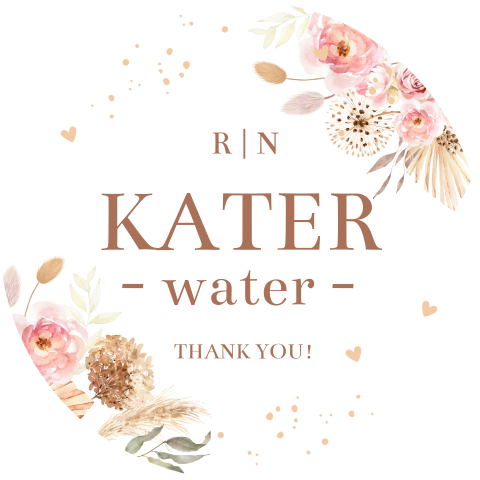 Sticker voor katerwater bohemian roze | 12 stuks