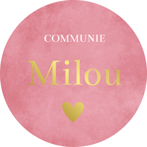 Sluitstickers communie roze goudfolie | 25 stuks