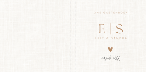 Gastenboek huwelijk linnenlook creme wit