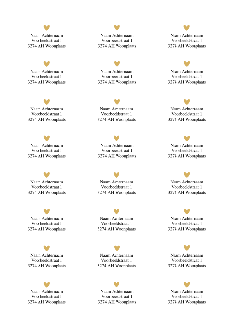 Adresstickers wit met hartje (6x3 cm)