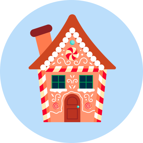 Kerst sluitstickers met huisje