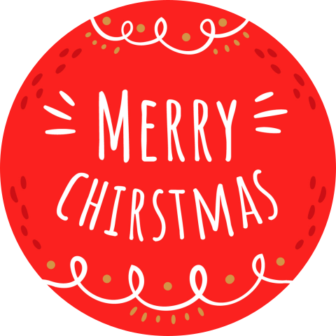 Kerst sluitstickers rood merry christmas