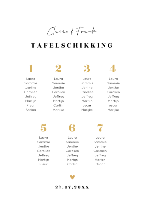 Tafelschikking bruiloftsbord zwart wit