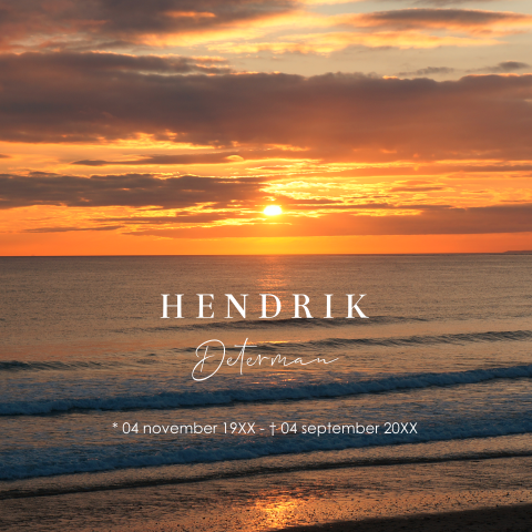 Rouwkaart zonsondergang zee strand