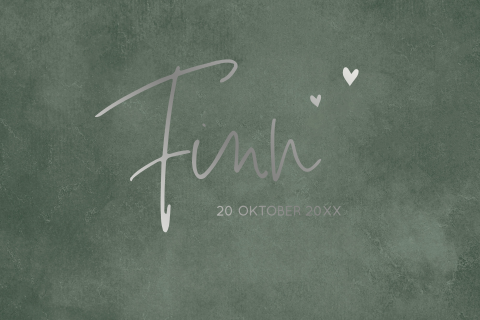 Geboortekaartje jongen groen met zilverfolie