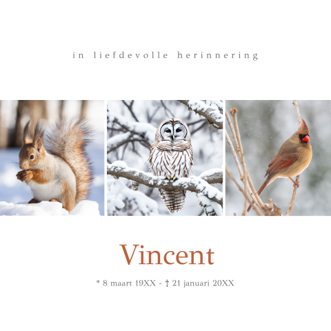 Rouwkaart natuur dieren