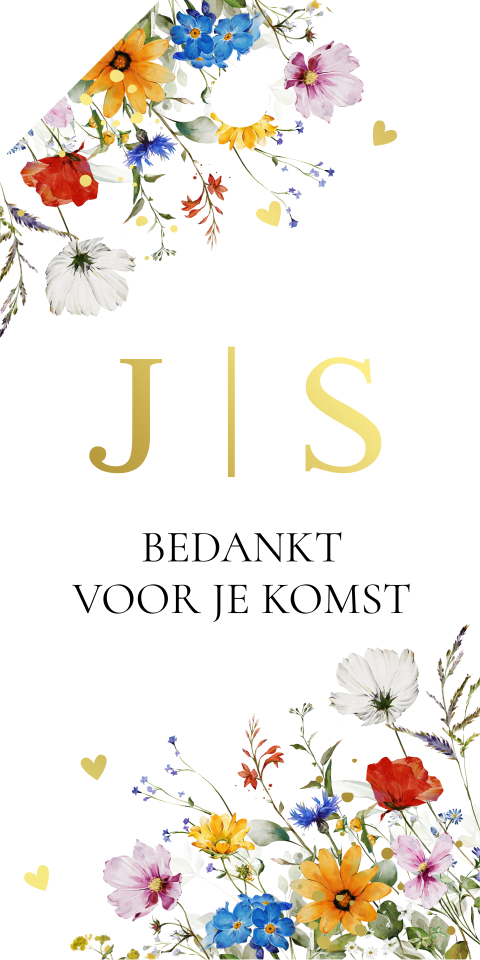 Labeltjes wit zomerse bloemen |  16 stuks