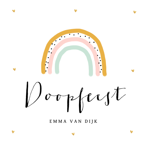 Doopkaart meisje regenboog