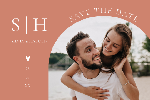 Save the Date kaart foto boog terraroze